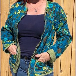 Floral Cottagecore Grannycore Quilted Vintage Reversible 2 in 1 Jacket